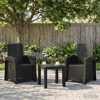 ARDEBO.de - Liegesessel Garten Rattan-Optik 2 stk. Anthrazit PP