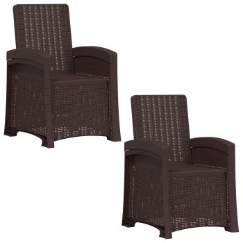 Liegesessel Garten Rattan-Optik 2 stk. Braun PP