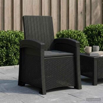 ARDEBO.de - Liegesessel Garten Rattan-Optik Anthrazit PP