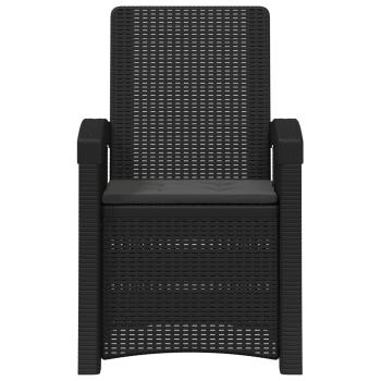 Liegesessel Garten Rattan-Optik Anthrazit PP
