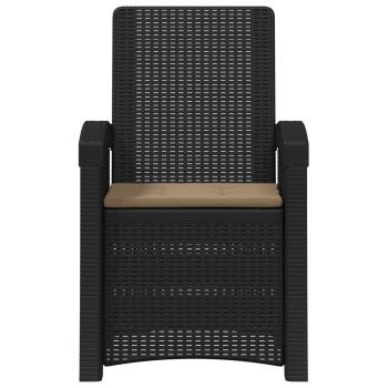 Liegesessel Garten Rattan-Optik Anthrazit und Taupe PP
