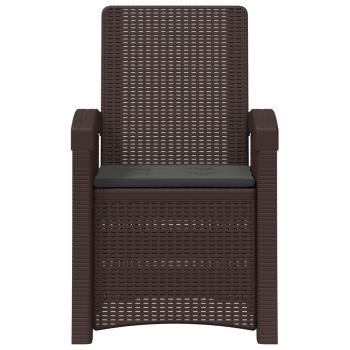 Liegesessel Garten Rattan-Optik Braun und Anthrazit PP