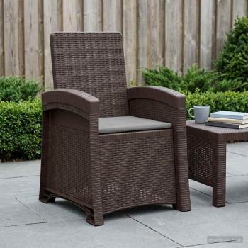 ARDEBO.de - Liegesessel Garten Rattan-Optik Braun und Hellgrau PP