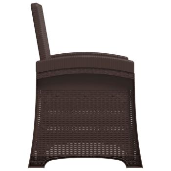 Liegesessel Garten Rattan-Optik Braun und Hellgrau PP