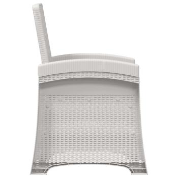Liegesessel Garten Rattan-Optik Weiß und Taupe PP