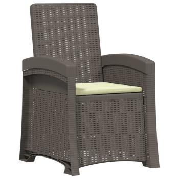 Liegesessel Garten Rattan-Optik Hellgrau und Creme PP