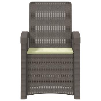 Liegesessel Garten Rattan-Optik Hellgrau und Creme PP
