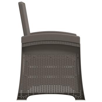 Liegesessel Garten Rattan-Optik Hellgrau und Taupe PP