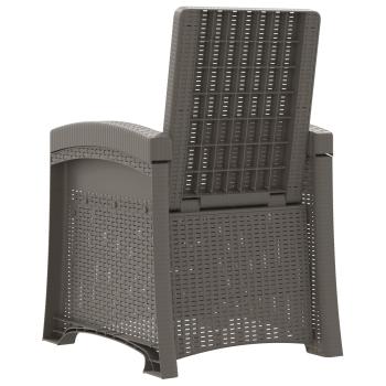 Liegesessel Garten Rattan-Optik Hellgrau und Taupe PP