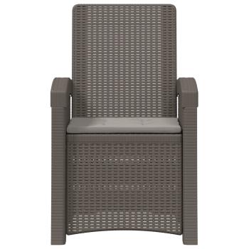Liegesessel Garten Rattan-Optik Hellgrau PP