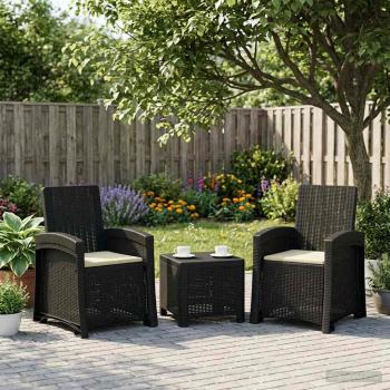 ARDEBO.de - Liegesessel Garten Rattan-Optik 2 stk. Anthrazit und Creme PP