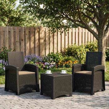 ARDEBO.de - Liegesessel Garten Rattan-Optik 2 stk. Anthrazit und Taupe PP