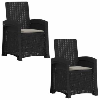 Liegesessel Garten Rattan-Optik 2 stk. Anthrazit und Hellgrau