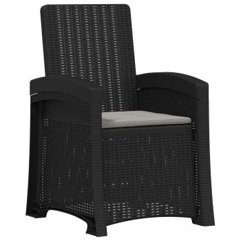 Liegesessel Garten Rattan-Optik 2 stk. Anthrazit und Hellgrau