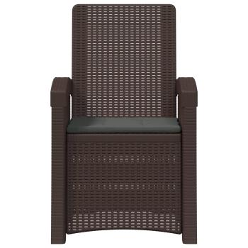 Liegesessel Garten Rattan-Optik 2 stk. Braun und Anthrazit PP