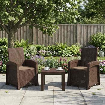 ARDEBO.de - Liegesessel Garten Rattan-Optik 2 stk. Braun und Taupe PP
