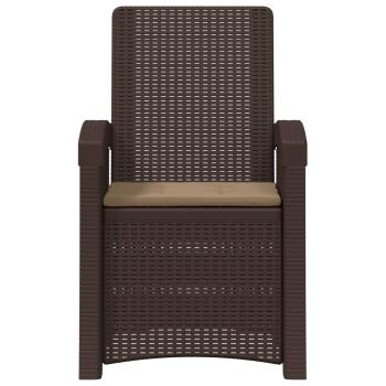 Liegesessel Garten Rattan-Optik 2 stk. Braun und Taupe PP