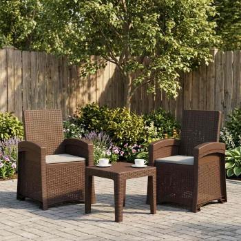 ARDEBO.de - Liegesessel Garten Rattan-Optik 2 stk. Braun und Hellgrau PP