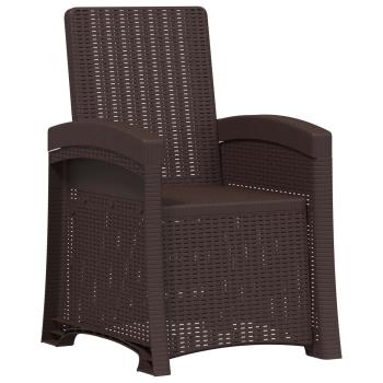 Liegesessel Garten Rattan-Optik 2 stk. Braun und Hellgrau PP