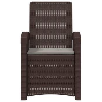 Liegesessel Garten Rattan-Optik 2 stk. Braun und Hellgrau PP
