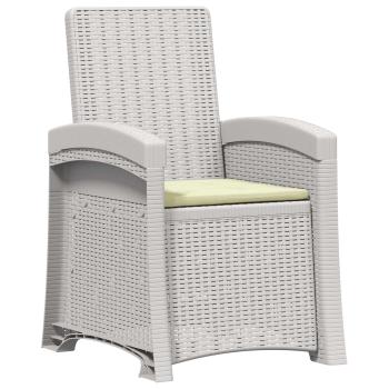 Liegesessel Garten Rattan-Optik 2 stk. Weiß und Creme PP