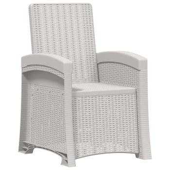 Liegesessel Garten Rattan-Optik 2 stk. Weiß und Anthrazit PP