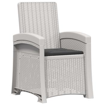 Liegesessel Garten Rattan-Optik 2 stk. Weiß und Anthrazit PP