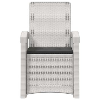 Liegesessel Garten Rattan-Optik 2 stk. Weiß und Anthrazit PP