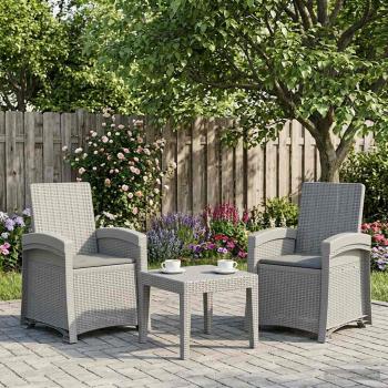 ARDEBO.de - Liegesessel Garten Rattan-Optik 2 stk. Weiß und Hellgrau PP
