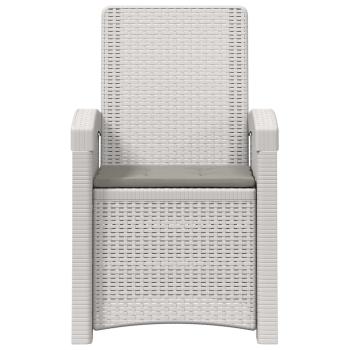 Liegesessel Garten Rattan-Optik 2 stk. Weiß und Hellgrau PP