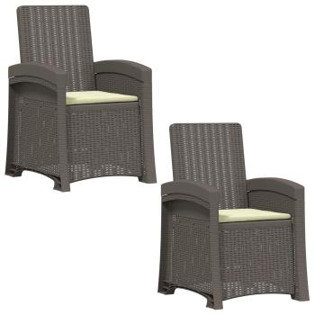 Liegesessel Garten Rattan-Optik 2 stk. Hellgrau und Creme PP
