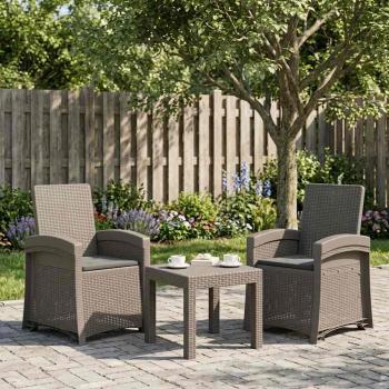 ARDEBO.de - Liegesessel Garten Rattan-Optik 2 stk. Hellgrau und Anthrazit