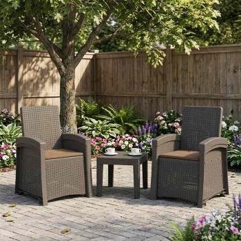 ARDEBO.de - Liegesessel Garten Rattan-Optik 2 stk. Hellgrau und Taupe PP