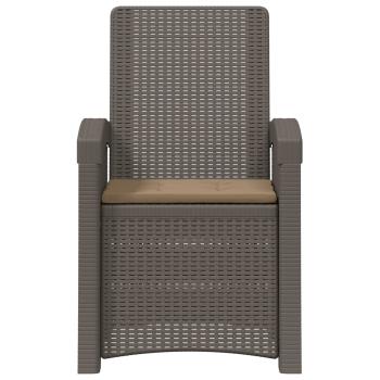 Liegesessel Garten Rattan-Optik 2 stk. Hellgrau und Taupe PP
