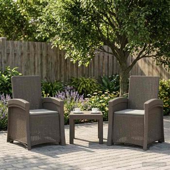 ARDEBO.de - Liegesessel Garten Rattan-Optik 2 stk. Hellgrau PP