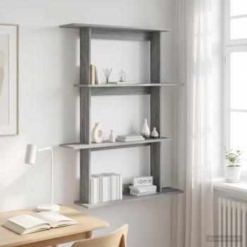 ARDEBO.de - Wandregal Grau Sonoma 100 x 20 x 126 cm Holzwerkstoff