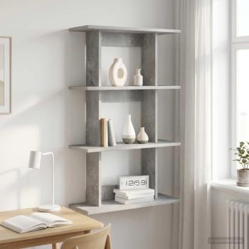 ARDEBO.de - Wandregal Wandhalterung Betongrau 56 x 20 x 90 cm Holzwerkstoff