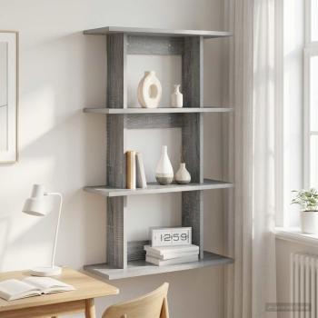 ARDEBO.de - Wandregal Wandhalterung Grau Sonoma 56 x 20 x 90 cm