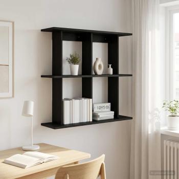 ARDEBO.de - Wandregal Wandhalterung Schwarze Eiche 80 x 20 x 75 cm