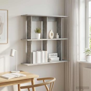 ARDEBO.de - Wandregal Wandhalterung Betongrau 80 x 20 x 75 cm Holzwerkstoff