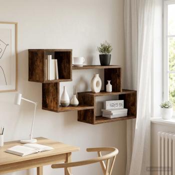 ARDEBO.de - Schwebendes Regal Wandhalterung Raucheiche 87 x 20 x 55 cm