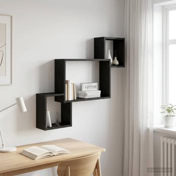 ARDEBO.de - Wandregal Wandhalterung Schwarze Eiche 91,5 x 15 x 76 cm