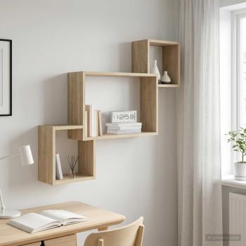 ARDEBO.de - Wandregal Wandhalterung Sonoma-Eiche 91,5 x 15 x 76 cm