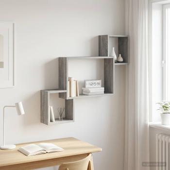 ARDEBO.de - Wandregal Wandhalterung Grau Sonoma 91,5 x 15 x 76 cm