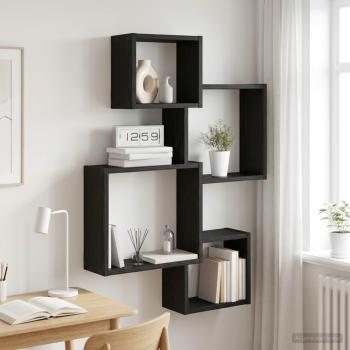 ARDEBO.de - Wandwürfelregale Wandhalterung Schwarze Eiche Holzwerkstoff