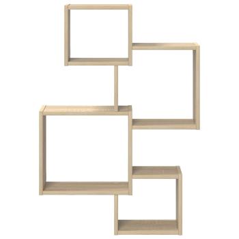 Wandwürfelregale Wandhalterung Sonoma-Eiche 64 x 13,5 x 91,5 cm