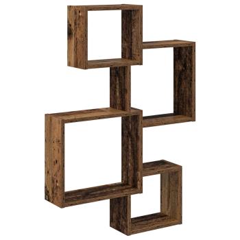 Wandwürfelregale Wandhalterung Altholz 64 x 13,5 x 91,5 cm