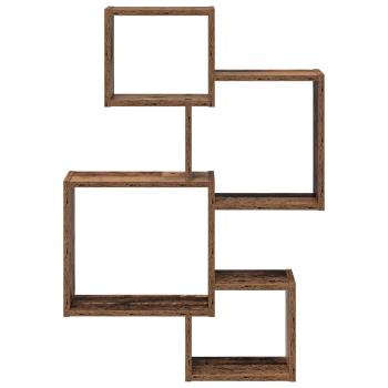 Wandwürfelregale Wandhalterung Altholz 64 x 13,5 x 91,5 cm