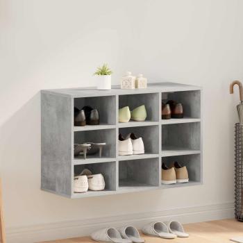 ARDEBO.de - Schuhschrank 77,5 x 30 x 51 cm Holzwerkstoff Betongrau