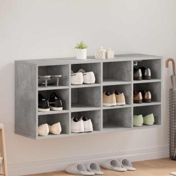 ARDEBO.de - Schuhschrank 103 x 30 x 51 cm Holzwerkstoff Betongrau